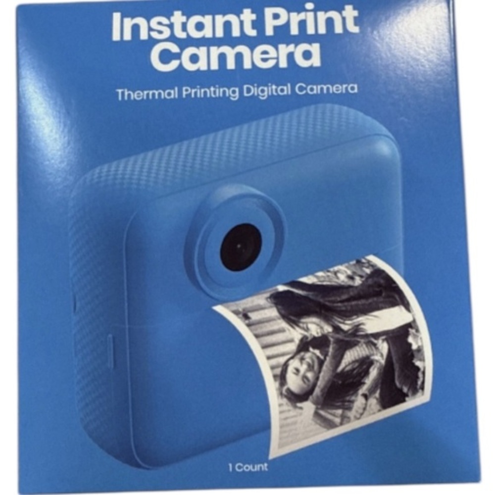 Blue Instant Print Camera